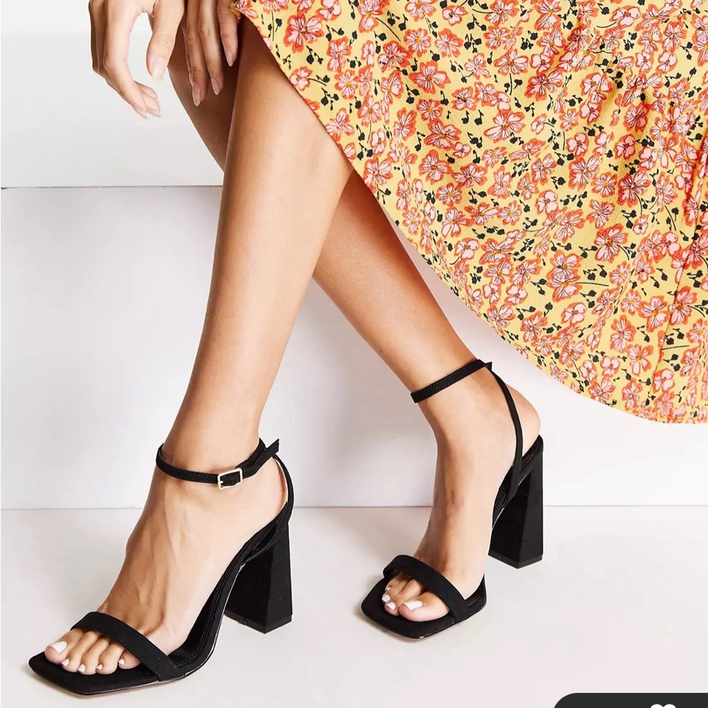 ASOS Wide Fit Nora Barley There Block Heel Sandal